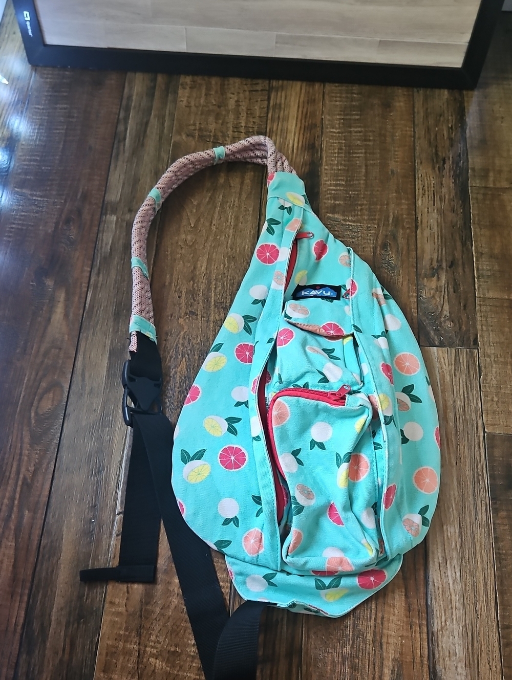 Bundle Kavu Sling Bags - Aqua Citrus, Pink/Green Polka Dot & Multi- Chevron - Picture 3 of 7